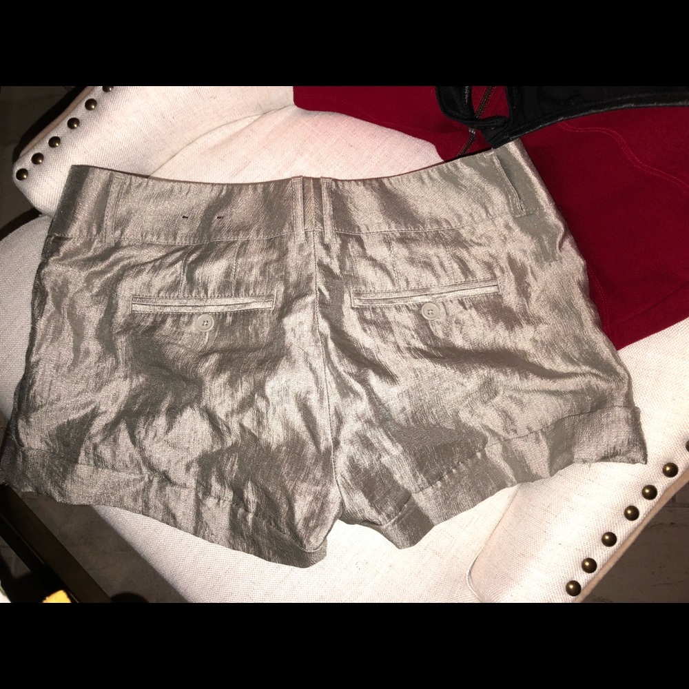 Express brand new dressy silver shorts metallic